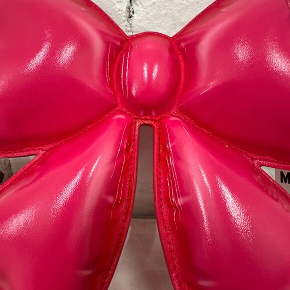 SS23 Moschino Couture Jeremy Scott Pink Inflatable Ribbon Patent Leather Bag - Picture 5 of 9